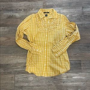 Gap Ruffle Plaid Button-down